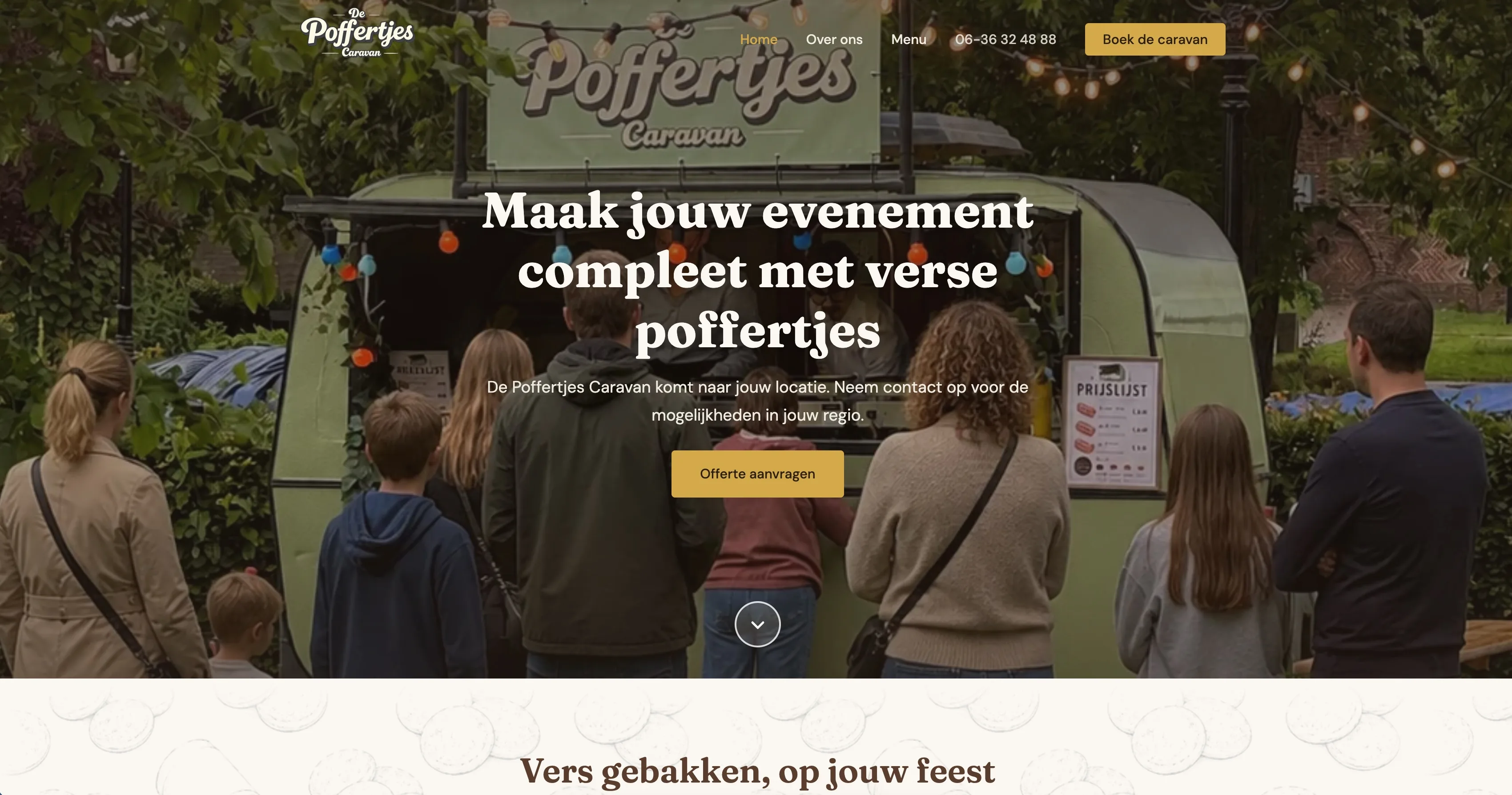 Homepage van De Poffertjes Caravan